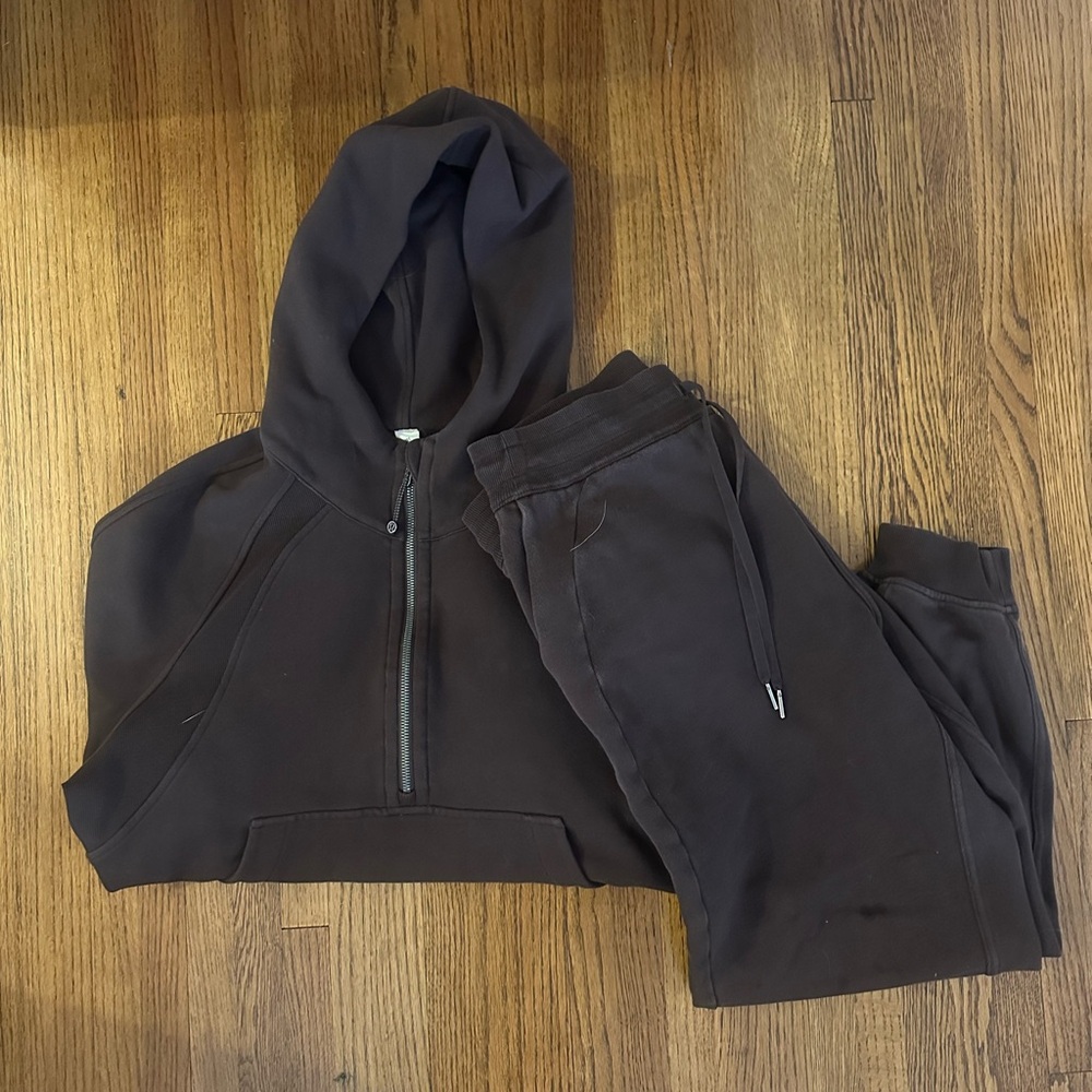 lululemon athletica brown scuba set
